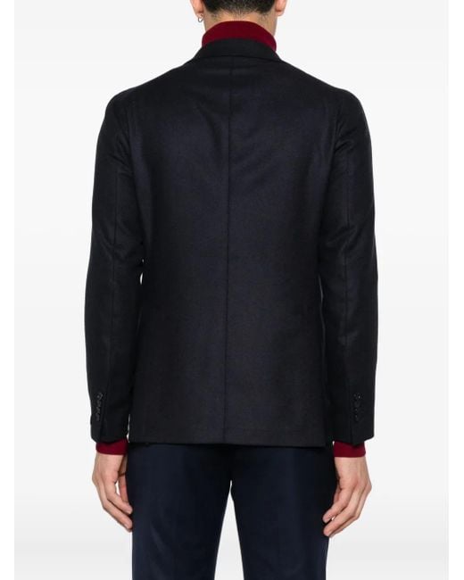 Tagliatore Black Patch-Pocket Two-Button Jacket for men