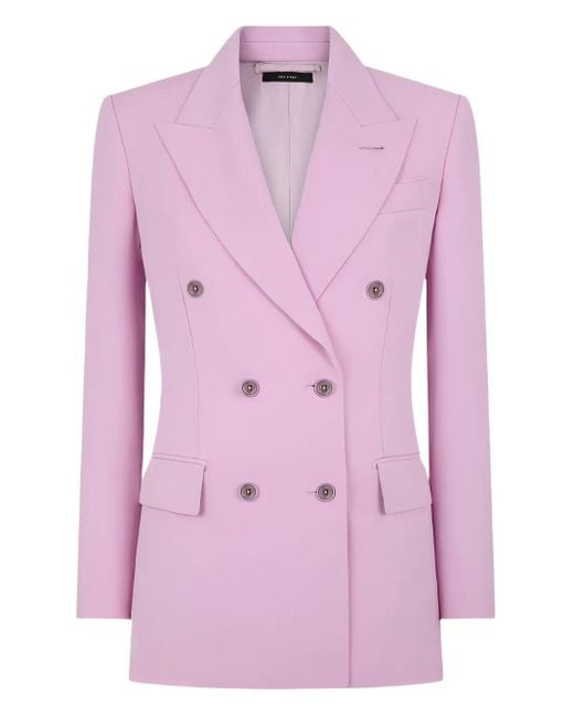 Tom Ford Pink Peak Lapel Double-Breasted Blazer