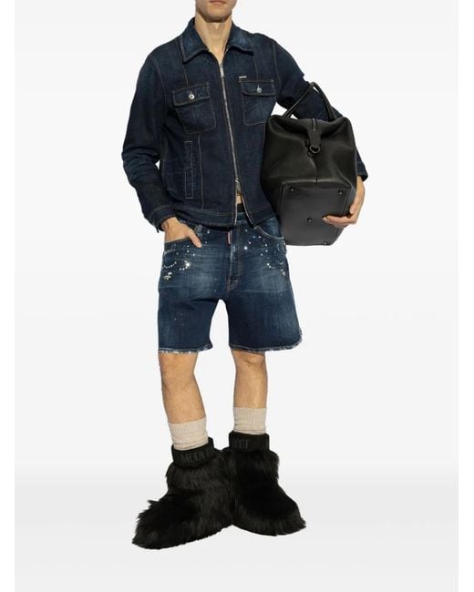DSquared² Blue Classic Denim Jacket With Front Zip for men