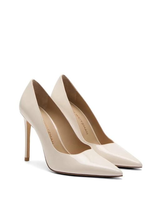 Stuart Weitzman White Pointed-Toe Pumps