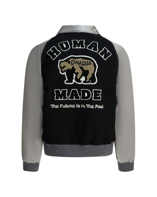 Human Made Black Embroidered Bomber Jacket for men