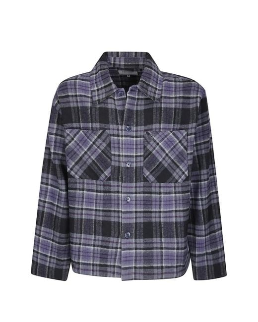 Carhartt Blue L/ Parson Check-Print Shirt for men