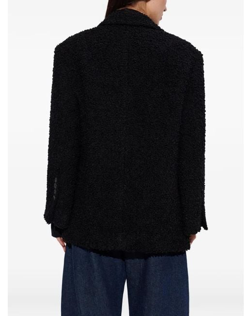 By Malene Birger Black Biena Textured Button Blazer