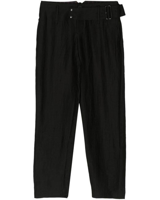 Pantaloni dritti con cintura di Yohji Yamamoto in Black
