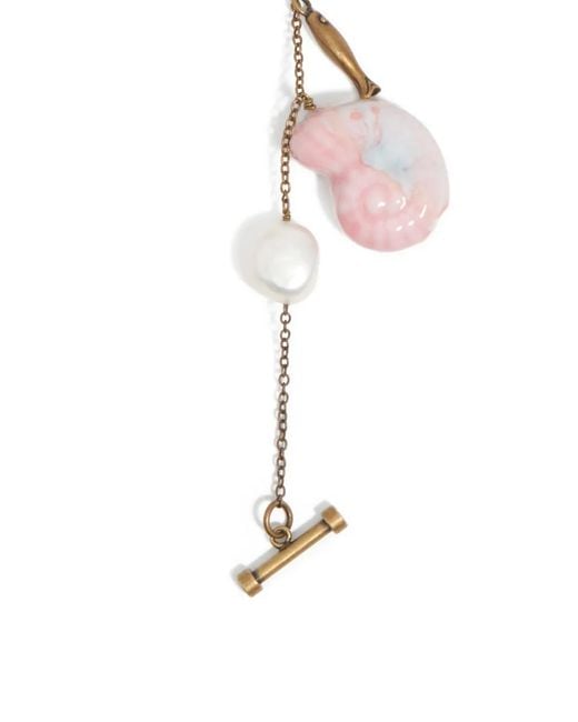 Bimba Y Lola White Shell-Charm Pearl-Embellished Bracelet