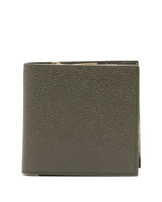 Thom Browne Green Olive Pebbled Tri-fold Wallet for men