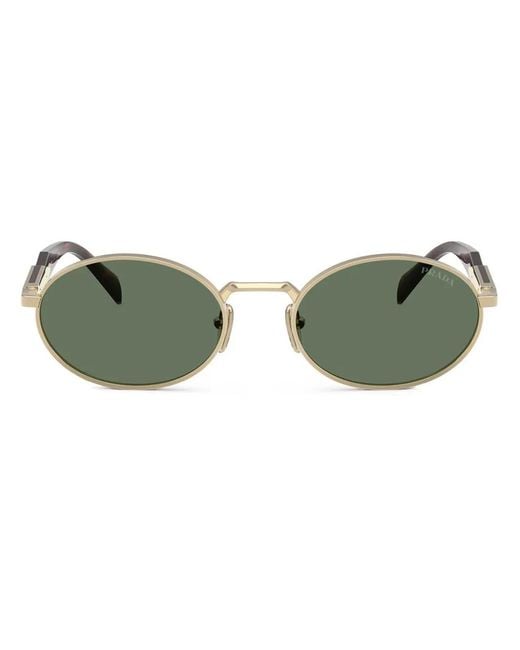 Prada Green Oval-Frame Sunglasses