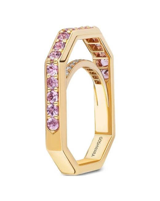 Goshwara Metallic Sapphire Square Ring