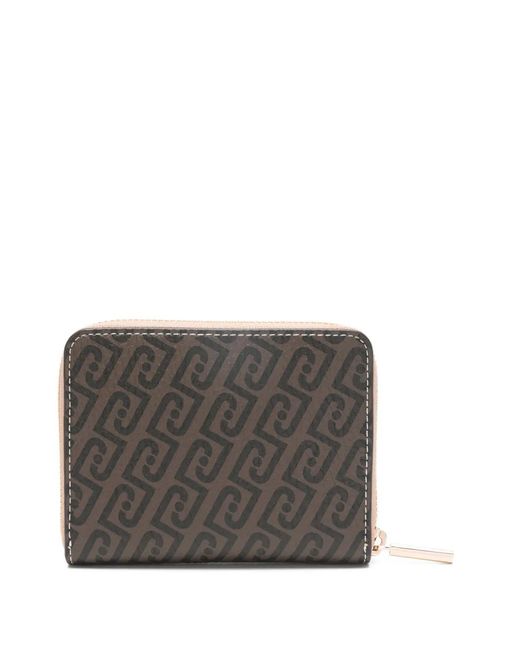 Liu Jo Gray Monogram Zip Wallet
