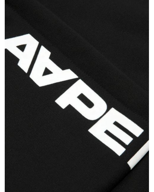Aape By A Bathing Ape Black Long-Sleeve Hooded Sweatshirt for men