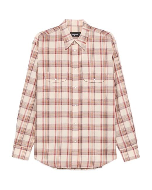 DSquared² Pink Checked Pocket Shirt for men
