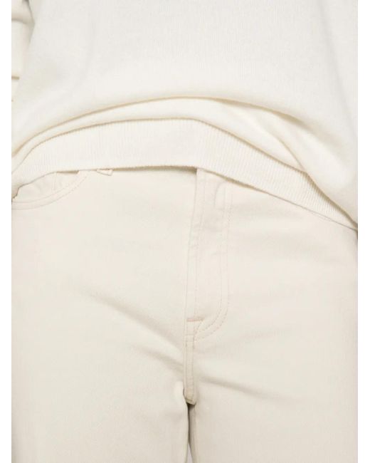 7 For All Mankind White Lotta Button-Fastening Jeans