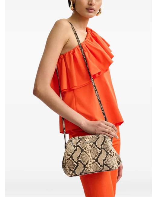 Essentiel Antwerp Orange "Jillian" Asymmetric Ruffle Top