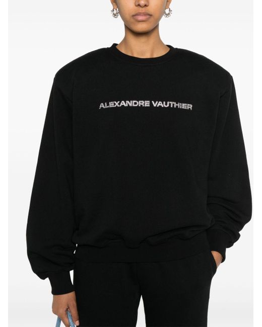Alexandre Vauthier Black Sweatshirt mit Strass
