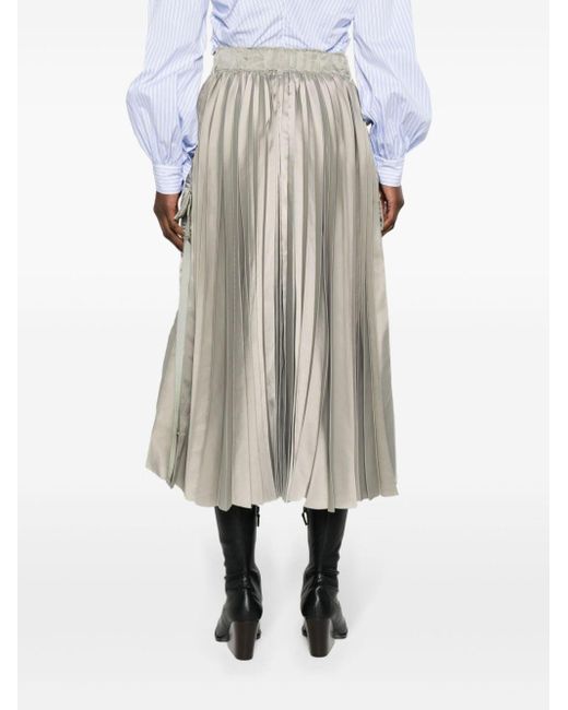 Falda midi tipo cargo Sacai de color Gray