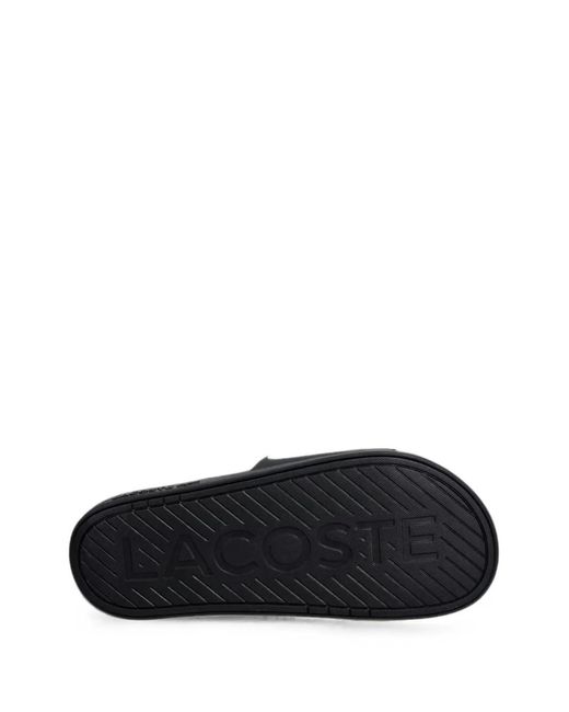 Lacoste Black Serve Dual Logo-Appliqué Slides for men