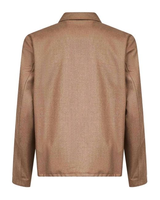 D4.0 Brown Snap-Button Patch-Pocket Jacket for men