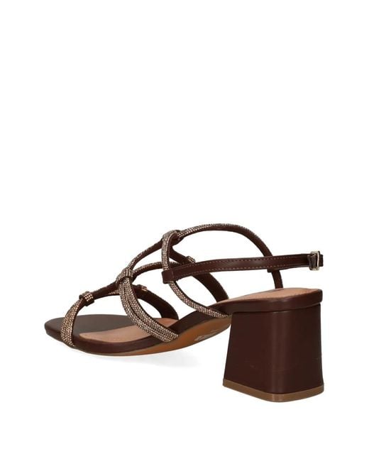 Bibi Lou Brown Quail Knotted Strap Sandals
