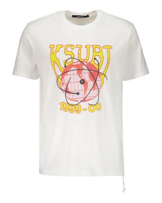 Camiseta con estampado Globe Ksubi de hombre de color White