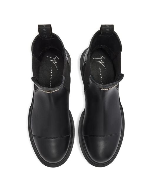 Giuseppe Zanotti Black Lybbi Elastic Leather Boots