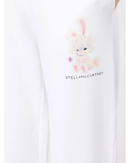 Stella McCartney White Graphic-Print Tapered Track Pants