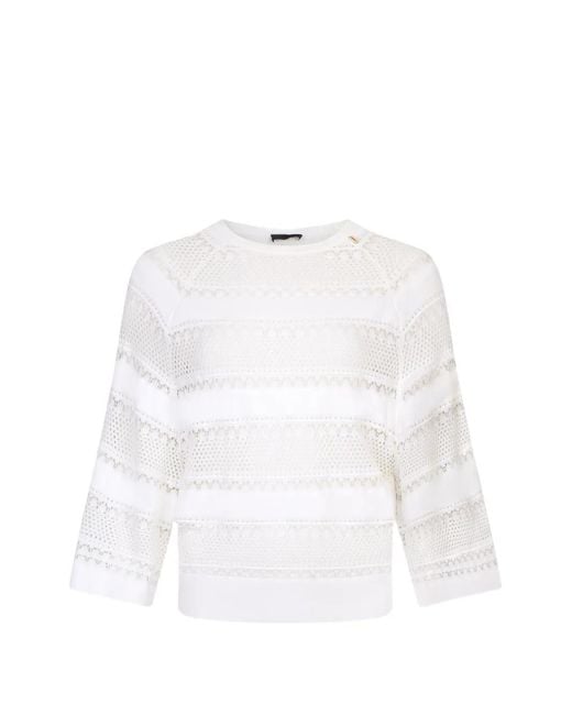 Liu Jo White Openwork Jumper