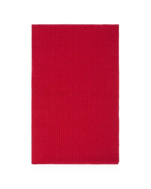 Pinko Red Ribbed-Knit Scarf