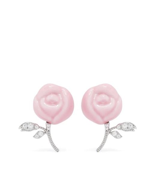 ShuShu/Tong Pink Rosenohrringe Aus Keramik