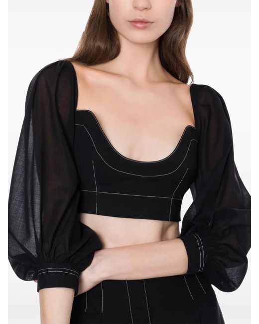Philosophy Di Lorenzo Serafini ビショップスリーブ クロップドトップ Black