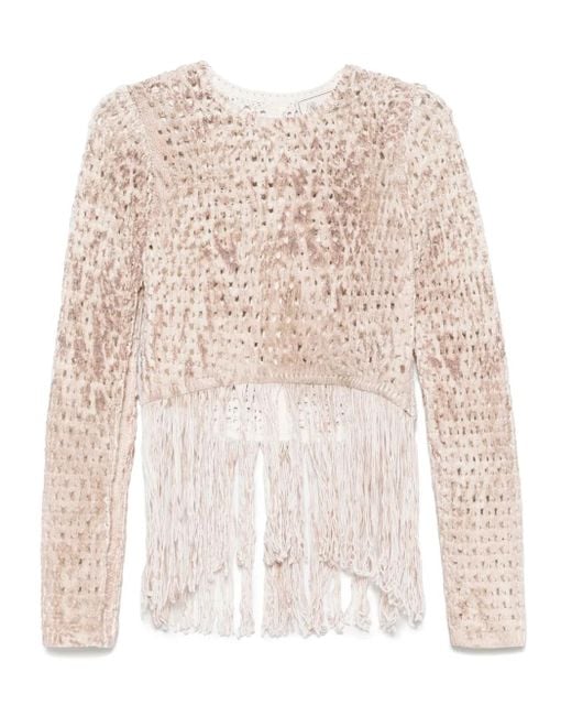 Pull En Maille Ajourée Blumarine en coloris Natural