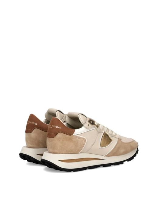 Philippe Model White Triangle-Motif Tropez Haute Low Trainers