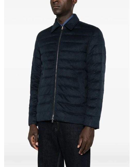 Herno Blue Zipped Nylon Jacket for men
