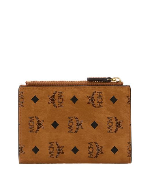 MCM Brown Logo-Print Wallet