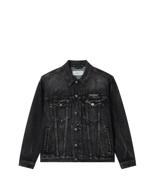Off-White c/o Virgil Abloh Black Arrows-Print Denim Jacket for men