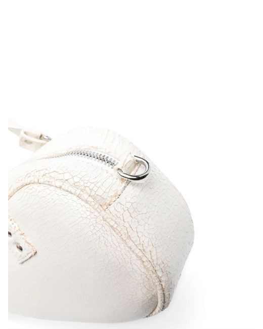 VAQUERA White Violin Distressed Leather Tote Bag