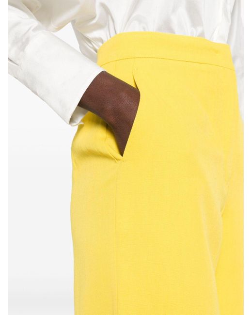 Pantalon ample Gary en laine à taille haute Max Mara en coloris Yellow
