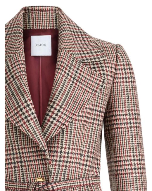 Patou Geruite Blazer Met Riem in het Brown