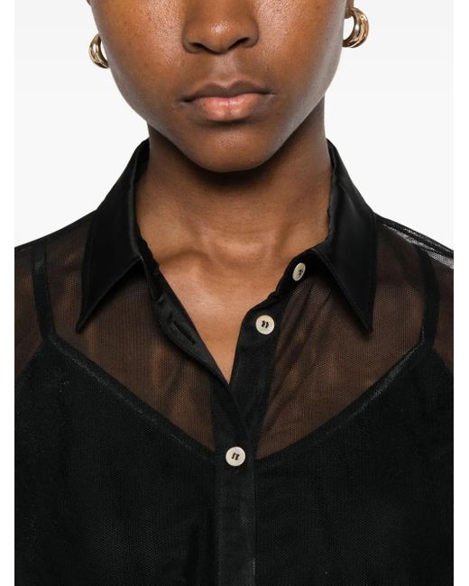 Forte_forte Black Semi-Sheer Shirt