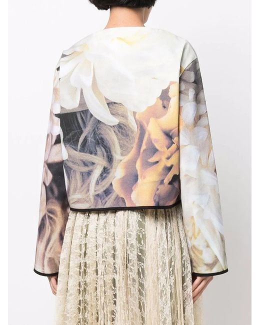 Atu Body Couture Natural Floral-Print Crew Neck Sweatshirt