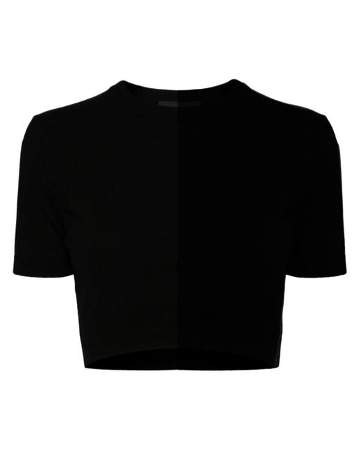 we11done Black Logo-embroidered Crop Top