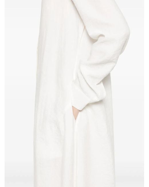 Totême White Silk Shirtdress