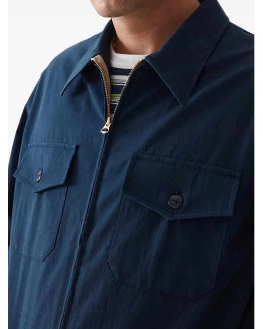 Fortela Blue Albert Zip-Up Shirt Jacket for men