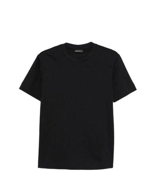 Emporio Armani Black Logo Cotton T-Shirt for men