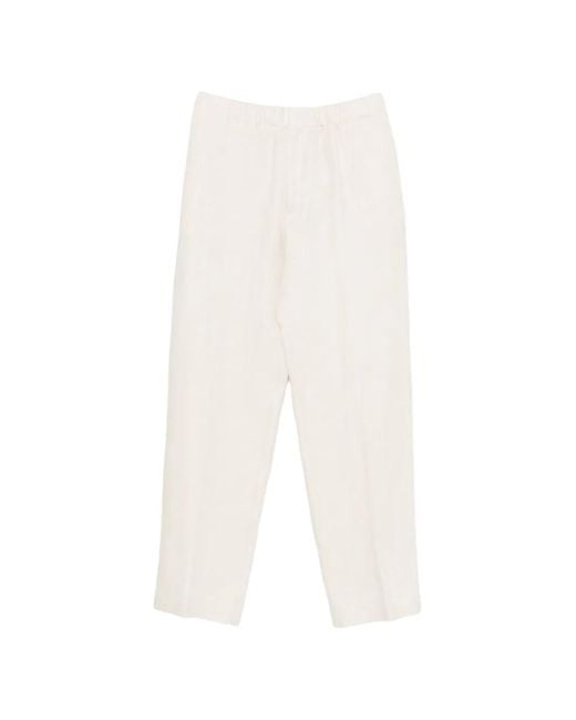 Lardini White Elastic-Waistband Trousers for men