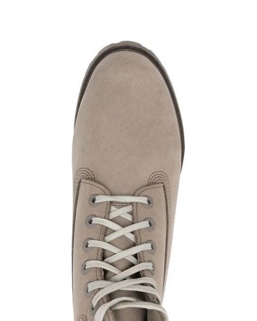 Timberland Gray Premium 6-Inch Logo Lace-Up Boots for men