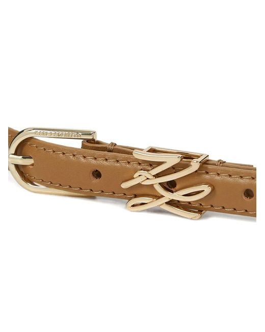 Karl Lagerfeld Brown K/Autograph Buckle Leather Belt