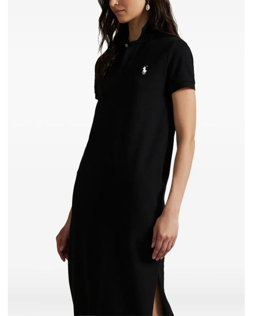 Robe-Polo Mi-Longue À Manches Courtes Polo Ralph Lauren en coloris Black