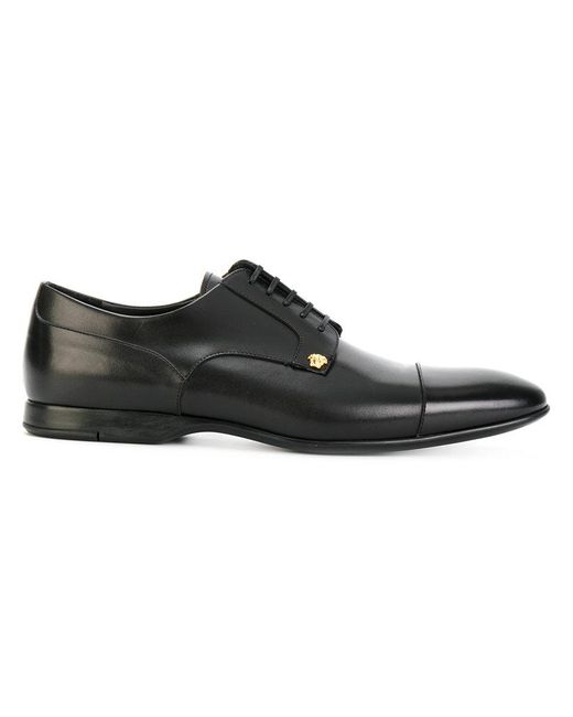 Versace Medusa Logo Lace up Shoes in Black for Men Lyst