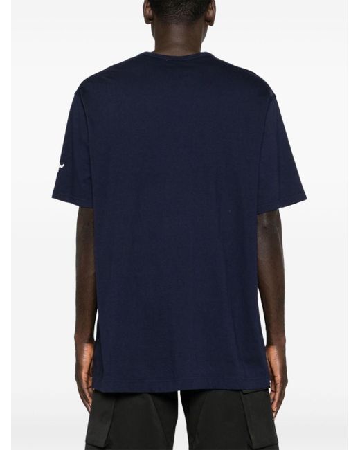 Yohji Yamamoto Blue Logo-print Cotton T-shirt for men