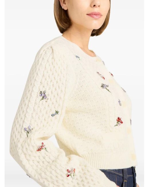 Cinq À Sept Natural Rasa Floral-Embroidered Cardigan